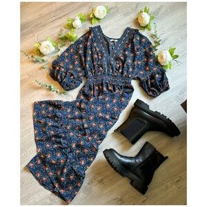 Floral Ruffled Midi Dress